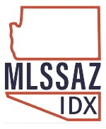 A red and blue logo for mlssaz idx